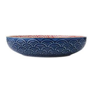 Kitchencraft Mikasa Blue Arched Pattern Ceramic Bowl